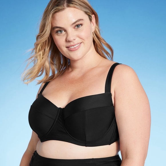 NWT Kona Sol Plus Black Underwire Bikini Top 22W - Picture 5 of 8